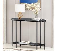 YKWLKJ Mesa Consola Salón con 2 estantes de Almacenamiento, Mesita Auxiliar Sofá Multifuncional(Black 2,100cm)