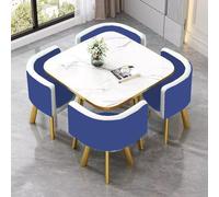 YKWLKJ Mesa de Comedor con 4 Sillas, Mesa de Cocina Conferencias Reuniones con Estructura metálica, 31 Colores a Elegir(DF80)