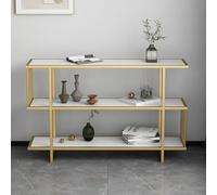 YKWLKJ Table Console Entrada 3 Capas, Mesa de Sofá Pasillo con Estante, Ancho 30cm, Montaje Sencillo(Gold,100cm)