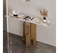 YKWLKJ Tavolo Ingresso Moderno con Piano Marmo, Tavolino Consolle Struttura Geometrica in Metallo, 3 dimensioni(Gold 4,100cm)