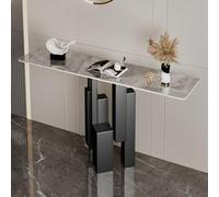 YKWLKJ Tavolo Ingresso Moderno con Piano Marmo, Tavolino Consolle Struttura Geometrica in Metallo, 3 dimensioni(Black 2,120cm)