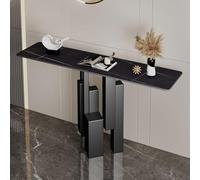 YKWLKJ Tavolo Ingresso Moderno con Piano Marmo, Tavolino Consolle Struttura Geometrica in Metallo, 3 dimensioni(Black 3,120cm)
