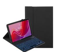 YKWXSC Funda con teclado para tablet Oppo Pad SE de 11 pulgadas, iluminación de 7 colores, recargable, teclado desmontable y soporte de pie, QWERTY alemán, negro