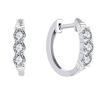 YL Aretes tipo argolla de plata de ley 925 con circonita cúbica Huggie Pendientes con bisagras para mujer