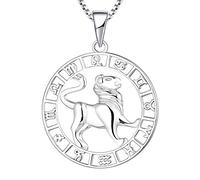 YL Collar Leo de plata 925 Horóscopo de plata Zodíaco 12 Constelación Collar colgante para mujeres y niñas