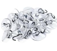 YLAB 24 ganchos fuertes con ventosa, 2 cm, transparentes, reutilizables, para ventanas de cristal, espejos de baño, azulejos y puertas, sin taladrar, fácil instalación, extracción sin residuos