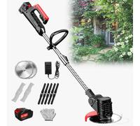 YLANMEI Cortacésped eléctrico doméstico pequeño Multifuncional, 1880W, Poste telescópico eléctrico inalámbrico de Mano, Mango Antideslizante 24V/2.0Ah