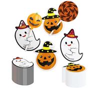 Ylapagne 100 tarjetas de papel para mermelada de chocolate, caramelos, Halloween, fantasma, calabaza, paquete de decoración para fiestas, accesorios de regalo