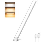 Ylatoial Luz de Armario Sensor Movimiento con 3 Colores Temperatura, 41CM Recargable Lampara LED Adhesiva, Regulable Luz Nocturna para Cocina,Gabinete,Escalera,Sótano,Garaje-1PCS