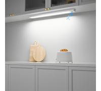 Ylatoial Luz LED Armario con Sensor de Movimiento, 43.5CM Luz Armario con 84 LEDs 4 Modos 5000K 2500mAh USB Recargable, Led Cocina Bajo Mueble para Garaje, Pasillo, Escalera