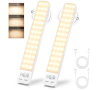 Ylatoial Luz LED con Sensor de Movimiento, 25CM Led Cocina Bajo Mueble con 3000K 2000mAh USB Recargable & Brillo Ajustable, Luces Led para Cocina, Armario, Garaje, Pasillo, Escalera-2 Piezas