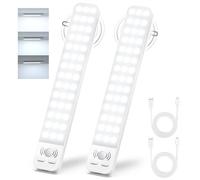 Ylatoial Luz LED con Sensor de Movimiento, 25CM Led Cocina Bajo Mueble con 6500K 2000mAh USB Recargable & Brillo Ajustable, Luces Led para Cocina, Armario, Garaje, Pasillo, Escalera-2 Piezas