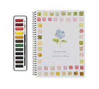 YLBHYIRSJF Watercolor Workbook for Beginners, 12 Colors Watercolour Paint Set with Paint Brushes, Art Crafts Painting Kits, Water Colour Books for Kids, Adults, Teenagers, Boys & Girls (F)