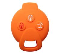 YLC Protector de Llave de Coche de Silicona Car Key Cover Skin Jacket para Llave Smart 451 FORTWO FORFOUR Roadster 3 botón(Naranja)
