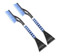 YLCVBUD Cepillo de Nieve de 27 Pulgadas y raspadores de Hielo Desmontables giratorios, Cabeza de cerdas Suaves, Agarre de Espuma, para Coche, Camiones o SUV, Herramienta de Ventana y Parabrisas (2