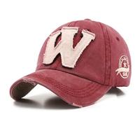 YLCYDLYU Gorras Trucker Gorra De Béisbol Masculina Femenina con La Letra W Bordada Snapback Gorra Hip - Hop Ajustable-Vino Tinto