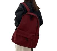 YLCYDLYU Mochila Universitaria Casual para Mujer Mochilas para Mujeres Mochilas Negras Puras Mochilas Moda Homestay Estudiantes con Cremallera Casual-Rojo Oscuro