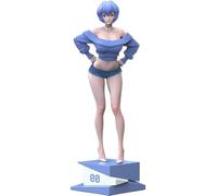 YLEAFUN Ayanami Rei Figura Anime De Pie Postura Niña Ayanami Rei Escultura PVC Modelo 30CM Dormitorio Escritorio Adornos