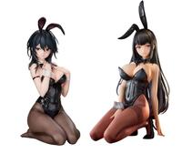 YLEAFUN Yokoyama Ishimi Bunny Girl Hina Figura 2 Unidades Conejito Chica Anime 18/17 cm Rodillas PVC Estatua Linda Colección Anime Decoración de Mesa