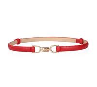 YLFKWLHRW Cinturón Fino para Mujer Cinturón de cuero for mujer Sección delgada Cien con cinturón falda Vestidos Decorativos(Rouge)