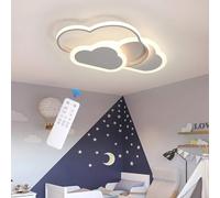 YLFXL Lampara Infantil Techo, Lampara Techo LED de Nube, Lampara Techo Dormitorio Regulable con Control Remoto, 48W Plafon Led Techo para Cuarto de Niños, Dormitorio, Sala de Estar (blanco 52)