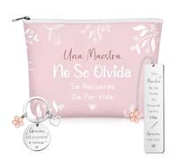 Ylinge 3 Pezzi Regalo per l'Insegnante Grazie Cosmetic Bag Borsa da Toilette Portachiavi Segnalibro Regalo di Ringraziamento per la Tata Educatrice Che se ne Va(Fiore)