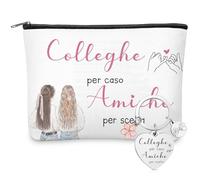 Ylinge Set de Regalo para Colega y Amiga Neceser y Llavero para Colega Bolsa y Estuche de Maquillaje de Lona Pochette Neceseres de Viaje para Colega Regalo de Cumpleaños