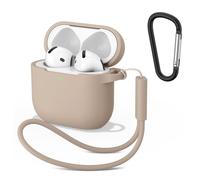 YLK Funda Compatible para AirPods 4 (2024) Hombre Mujer, Transparente Funda de Silicona para AirPods de 4th (2024), Secundario USB-C y Carga Inalámbrica (Té con Leche)