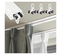 YLLFFLL Riel De Cortina para Ventana Individual, System De Riel De Cortina Divisoria Oculta para Montaje En Techo, para Ducha De Balcón, Corte A Medida, Color Blanco(L-8 ft/244 cm)