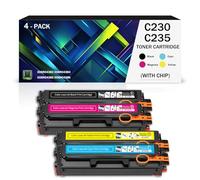 YLLiee Cartucho de tóner de Repuesto para impresoras láser a Color Xerox C230 C235 (con Chip) 006R04383 006R04384 006R04385 006R04386 BK/C/M/Y(Size:1500Page,Color:1 Set)