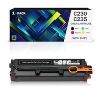 YLLiee Cartucho de tóner de Repuesto para impresoras láser a Color Xerox C230 C235 (con Chip) 006R04383 006R04384 006R04385 006R04386 BK/C/M/Y(Size:1500Page,Color:Negro)