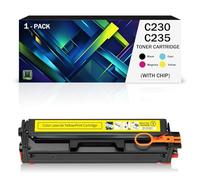 YLLiee Cartucho de tóner de Repuesto para impresoras láser a Color Xerox C230 C235 (con Chip) 006R04383 006R04384 006R04385 006R04386 BK/C/M/Y(Size:1500Page,Color:Amarillo)