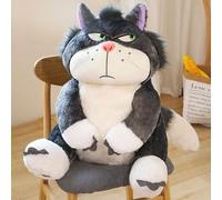 YLLiee Peluche de Gato Lucifer de 15-80 cm, Peluche Kawaii, Almohada de Cenicienta, Regalo de cumpleaños para niñas, Parejas y Novias.(Size:35cm,Color:Gris)