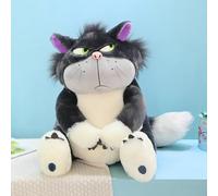 YLLiee Peluche de Gato Lucifer de Cenicienta, Peluche de Princesa para niños, Almohada de Dibujos Animados para Navidad, Halloween, cumpleaños, Regalo, decoración del hogar(Size:45cm,Color:Gris)