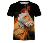 YLLMNOBN Camiseta de Hombre con Estampado 3D de un Divertido Lagarto, de Manga Corta y Corte Holgado, Ideal para el Verano.