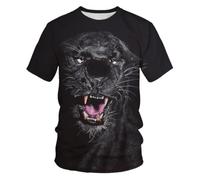YLLMNOBN Camiseta de Manga Corta con Cuello Redondo y Estampado 3D de Pantera Negra para Hombre, de Secado rápido y Transpirable.