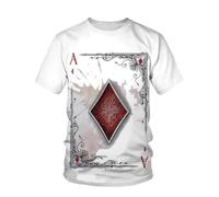 YLLMNOBN Camiseta de Manga Corta para Hombre con Estampado 3D del as de Diamantes de la baraja de Cartas: Transpirable, Informal y Adecuada para Fiestas al Aire Libre.
