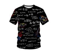 YLLMNOBN Camiseta para Hombre con Estampado 3D de fórmulas matemáticas en Pizarra - Camiseta de Manga Corta Divertida y veraniega, Corte Holgado.