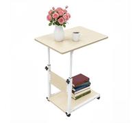 YlluySmn Mesa plegable para ordenador portátil para cama y sofá, mesa en C de altura regulable, tablero de fibra de densidad media de 15 mm y acero, mesa auxiliar, mesa de trabajo móvil para salón
