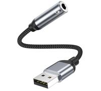 YLLZI Adaptador de Audio USB a Jack 3,5mm, Tarjeta de Sonido Externa USBA a Audio 3,5mm Cable para Auriculares y Micrófono, PC Portátil, Laptop, PS5, PS4, Linux, Sonido Estéreo Convertidor Auxiliar