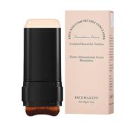 Ylnailky barra de base, barra de contorno,Base en barra mate natural con brocha - Barras de contorno Hydrating Makeup Revolution para Acción de Gracias, Navidad, citas, compras y bailes