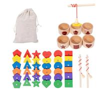 Ylnailky Juguete de Madera para Clasificar Colores - Juego De Colores con Taza De Madera,Juego de Emparejar Formas y,para Niños de 3+ Años Aprendizaje en el Aula para Cumpleaños y