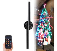 Ylnailky Proyector De Ventilador LED con Holograma - Proyector De Ventilador con Holograma | Ventiladores Holográficos De 16,5 Pulgadas con 244 Luces LED,Proyector Navideño con Resolución De