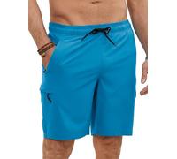 YloveM bañador Hombre Corto 2 en 1 Forro de Malla Natación bañador antirozaduras Hombre Secado Rápido Bolsillo con Cremallera Playa Impermeable Surf Traje de baño Hombre con Cordón Azul Pavo Real M