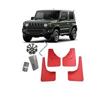 YLOXFW Coche Faldillas Antibarro para Suzuki Jimny JB64 JB74 2019-2023 Guardabarros Delanteros Traseros Carrocería Protector contra Salpicaduras 4 Piezas,Send 1 roll car Garbage Bag,Rojo