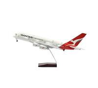 YLQERZ Aviones metálicos en Miniatura 1/160 para Modelo Avión Pasajeros Autobús Aéreo A380 Resina Fundida Modelos Aviones Exhibición Coleccionables Qantas para Colecciones(with Light)