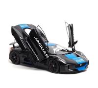 YLQERZ Modelo De Coche A Escala 1:18 Jaguar C-X75 Aleación Completamente Metal Negro con Rayas Azul Claro Modelo Creativo para Entusiastas Los Coches Miniatura De Colección