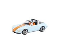 YLQERZ Modelo De Coche A Escala 1:64 Porsche Singer 964 Targa Calcomanía Azul Y Naranja Modelo De Coche De Aleación Convertible Miniatura De Colección