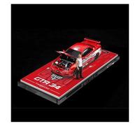 YLQERZ Modelo De Coche A Escala Colección De Adornos De Metal para Nissan GTR R34 Escala 1:64 Modelo Fundido A Presión Speed and Passion Miniatura De Colección(Red 2)