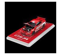 YLQERZ Modelo De Coche A Escala Colección De Adornos De Metal para Nissan GTR R34 Escala 1:64 Modelo Fundido A Presión Speed and Passion Miniatura De Colección(Red 1)